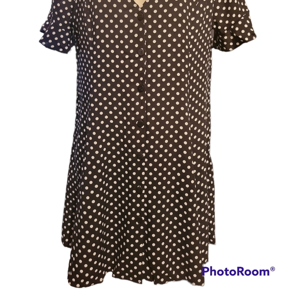 Polka-dot Dress Black and White L - Picture 2 of 12